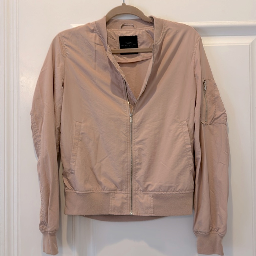 ZARA bomber jacket lightweight pale rose/light pink color